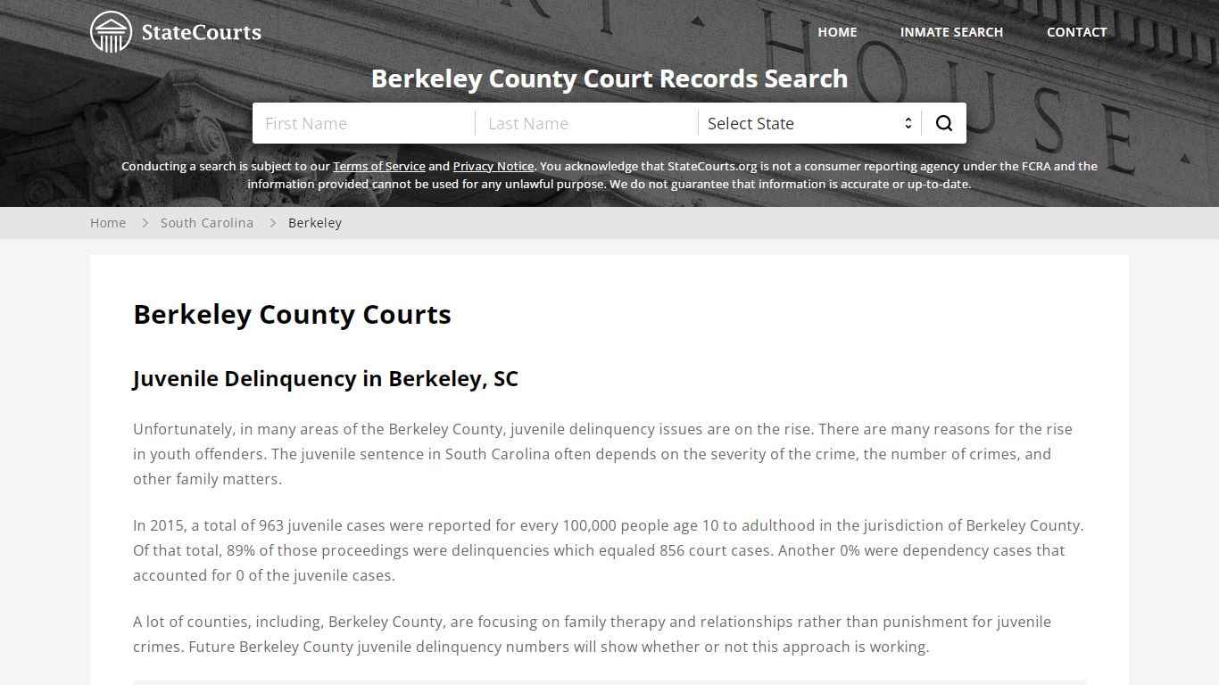 Berkeley County, SC Courts - Records & Cases - StateCourts